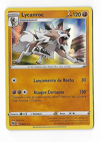 Card Game Jogo Deck Baralho De Batalha Lycanroc V Pokémon