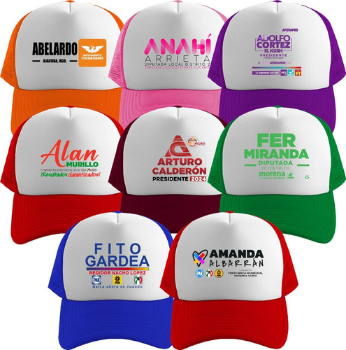 250 Gorras Sublimadas Para Campañas Politicas