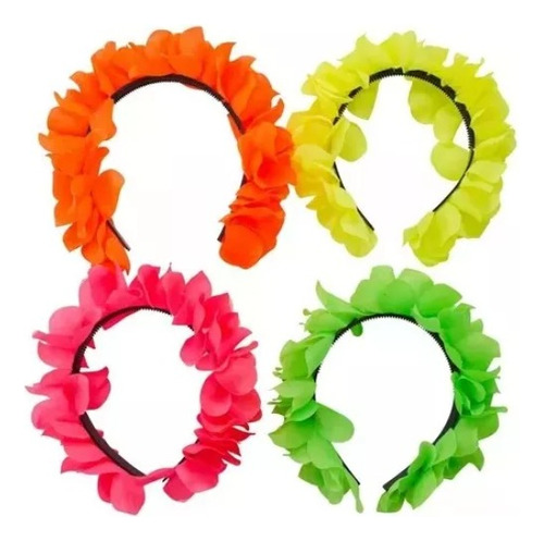 Vincha Fluor Petalos Importada X4 Unidades Cotillon Fiesta