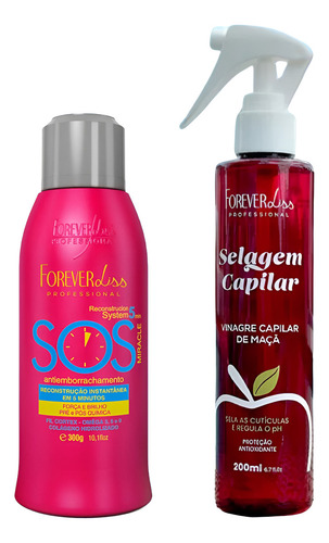 Kit Forever Liss - Vinagre De Maçã + Sos Reconstrutor 300ml