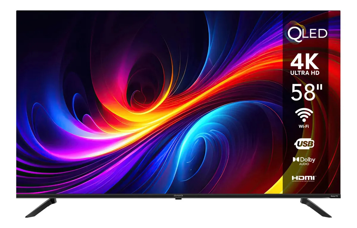 Pantalla Smart Tv Aiwa 58 Pulgadas Qled 4k Ultra Hd Roku Tv