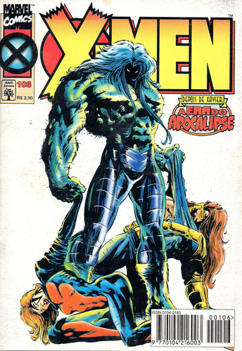 X-men N° 106 - 84 Páginas Em Português - Editora Panini - Formato 13,5 X 19 - Capa Mole - 1997 - Bonellihq Cx01 Mar24