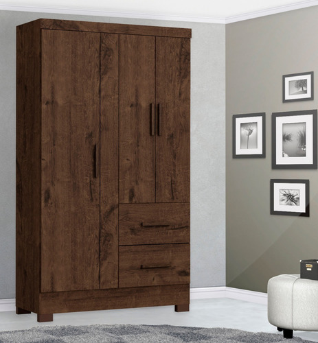 Ropero Placard 3 Puertas 2 Cajones 120x205 Muchos Estantes