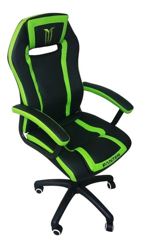 Silla Gamer De Escritorio Monster Panter Gc01 Negra Y Verde