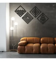 Comprar Cuadro En Madera Calada Mdf Moderno Decorativo 4 Elementos IMBACK Color Negro