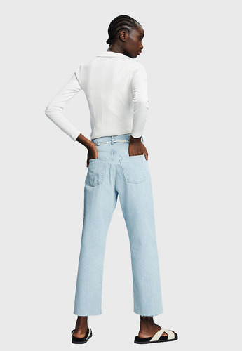 Jeans Dad Fit Con Cordon Mujer Esprit 033ee1b304