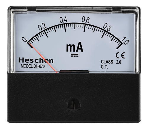 Panel Rectangular Para Amperímetro Dh-670 Dc 0-1ma