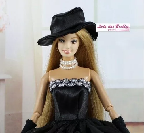 Kit 2 Meia Calça Luxo Para Boneca Barbie Roupa Branca Preta