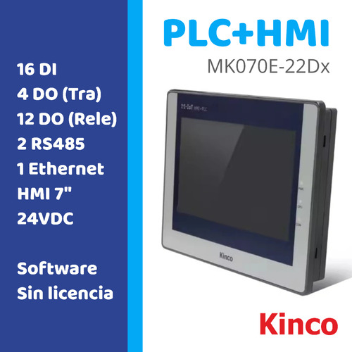 Plc+hmi Kinco Mk070e-22dx, Saldia A Relé, Pantalla 7 PuLG