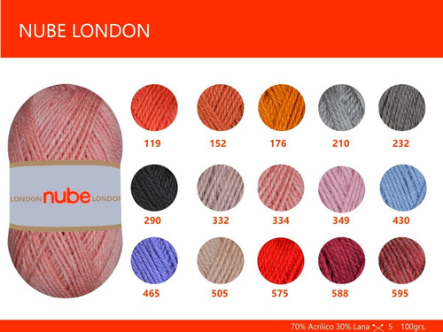 Imagen 2 de 6 de Hilado Nube London X 1 Ovillo - 100 Grs. Por Color