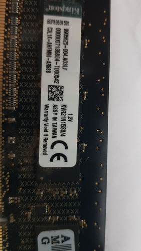 Memória Ram 4gb 1x4gb Kingston Kvr21n15s8/4