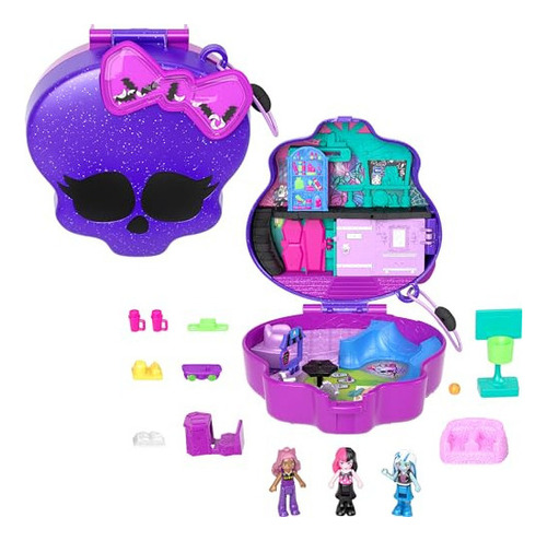 Polly Pocket Monster High Playset Con 3 Micromuñecas Y 10 A