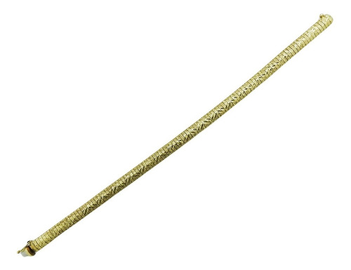 Pulsera Oro Amarillo Blanco 14k Dama Broche Caja Largo 18.8