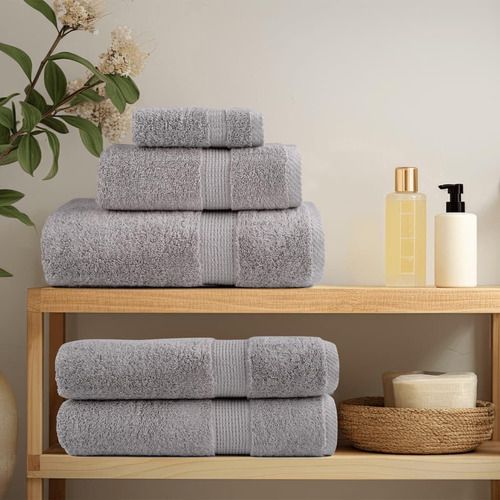 4 Pcs (70cm X 140cm) Toallas Para Baño, Algodón Suave Y