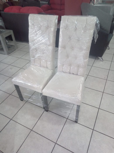 Set 4 Sillas Capitonadas De Madera Para Comedor