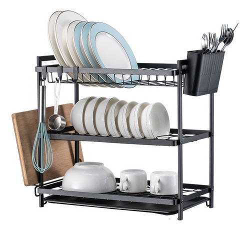 De Escurridor De Platos De 3 Niveles Con Bandejas De