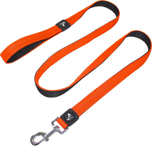 Correa De Paseo Para Perros Doble Capa Talle L - Naranja