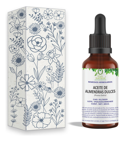 Aceite De Almendras Dulces 60ml Reparación Capilar