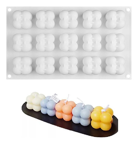 Molde De Silicona Para Velas, Minibola Cúbica De Burbujas En