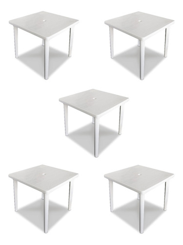 Mesa Cuadrada Blanca Alica Paq Con 5 Mesas Color Blanco