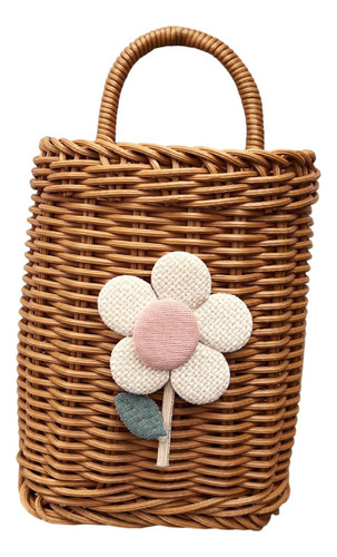 Canasta De Canasta Tejida Cesta Con Decoración De S Flor