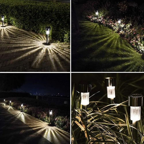 Solar Led Luminaria Acero Inoxidable Jardín 10 Piezas