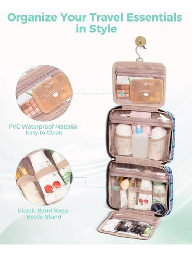 Bolsa De Artículos De Tocador Para Viaje Con Gancho Para Col