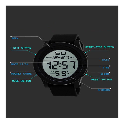 Reloj Deportivo Impermeable De 2 Piezas Para Adolescentes
