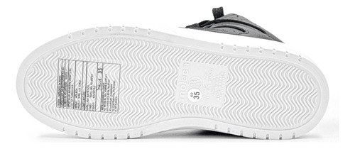 Zapatillas Botita Leila Negro Blanco Eco Cuero Moleca