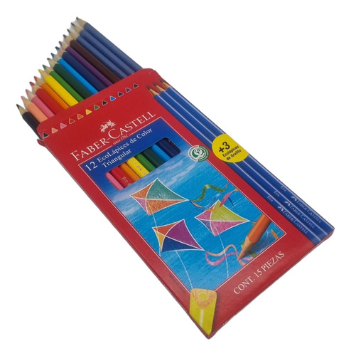 Lápices Color Triangular Faber-castell 12 Color + 3 Grafito