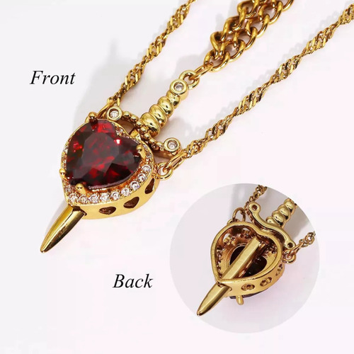 Collar Con Forma De Espada En Forma De Corazón Para Parejas