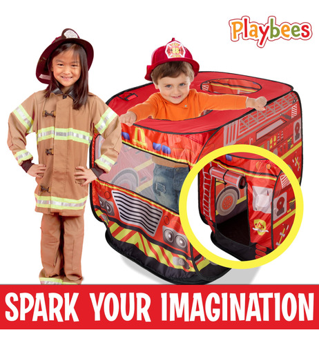 Camión De Bomberos Musical Pop Up Play Tent Playbees Para Ni