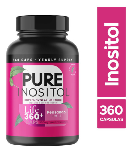 Imagen 1 de 7 de Inositol De 360 Capsulas 360 Dias | Life Pure Inositol 360+