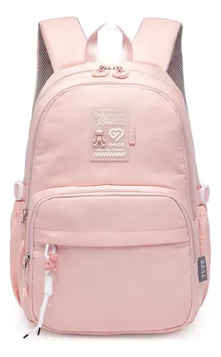 Mochila Escolar Bolsa Rosa-claro Reforçada Resistente Espaçosa Feminina