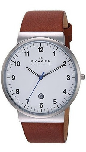 Skagen Skw6082 Ancher Saddle Leather Watch Para Hombre