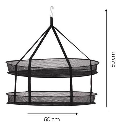 Cesta De Secagem Leds Indoor - 2 Andares Cor Preta