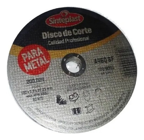 Disco De Corte Para Metal 180 X1,6 X22,23 Mm Color Gris