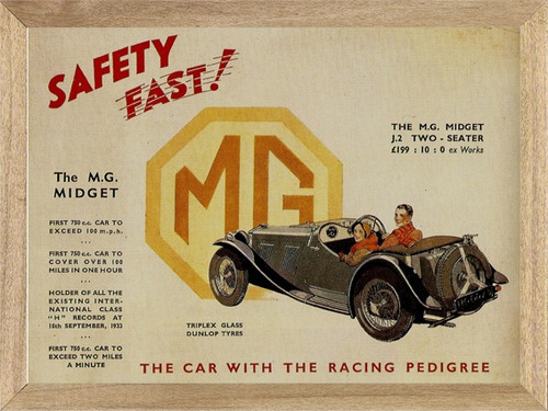  Mg Midget Autos, Cuadro, Poster, Publicidad      B226