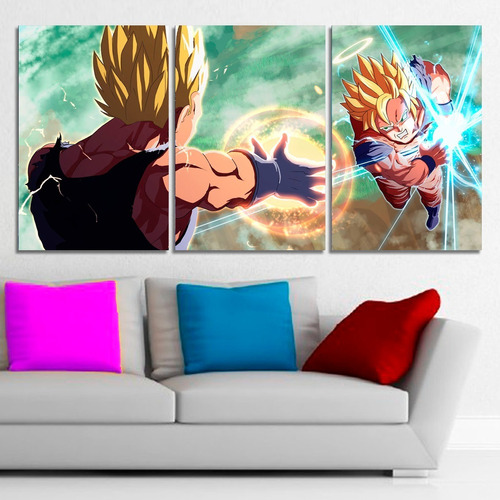 Cuadros Tripticos Infantil Anime Dragon Ball (120x60 Cm)