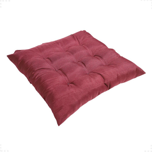 Kit 12 Almofadas De Cadeira Futon Assento Cheia Grande 40x40 Cor Vinho-12pc