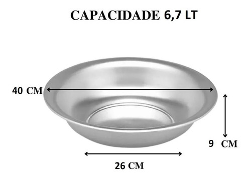 Kit 10 Bacia De Aluminio Redonda Nº40 Santa Ceia