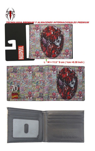 Carteras Unisex Doble Vista Spiderman Y Super Heroes Cocidas