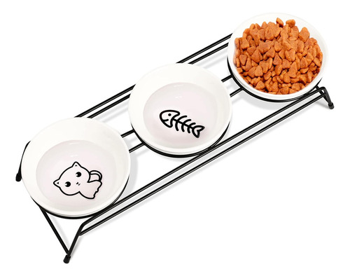 3 Cuencos De Comida Para Gatos De Ceramica De 13 Oz Mejor...