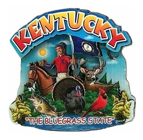 Kentucky State Montage Wood Fridge Magnet 2