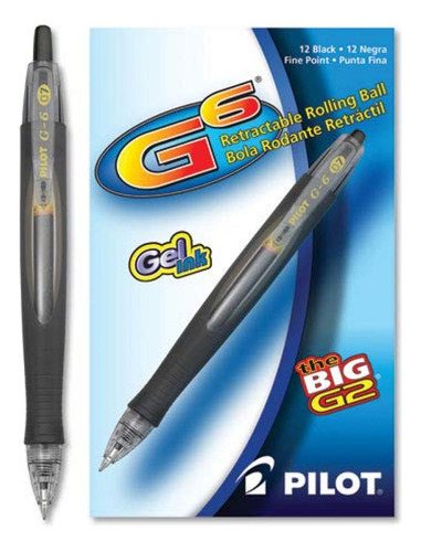 Pilot G6 Gel Retractable Roller Ball Pen, Black Ink [02zzc4l