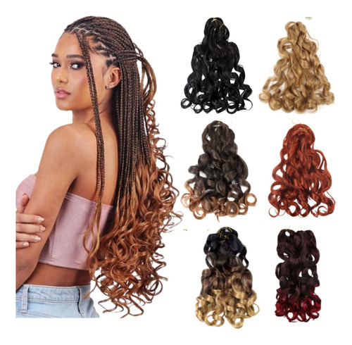 Cabelo Jumbo Cacheado Longo Boho Curl Trança C/ Cachos 400g 