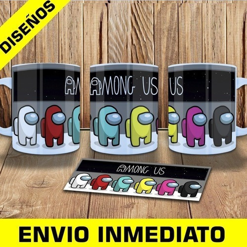 Imagen 1 de 7 de Plantillas Sublimación Tazas Amoung Us + Fall Guys 30 Dis