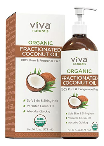 Aceite De Coco  Viva Naturals Fraccionado Orgánico 16 Oz - A