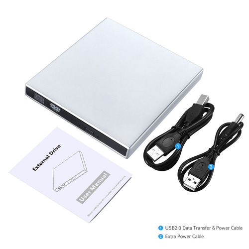 Imagen 3 de 5 de Slim Portátil Usb 2.0 Externo Óptico Cd-rw Quemador Lector D