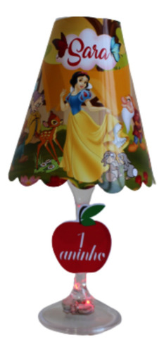 Branca De Neve Abajur Na Taça Com Led Pisca Papel Foto 230g